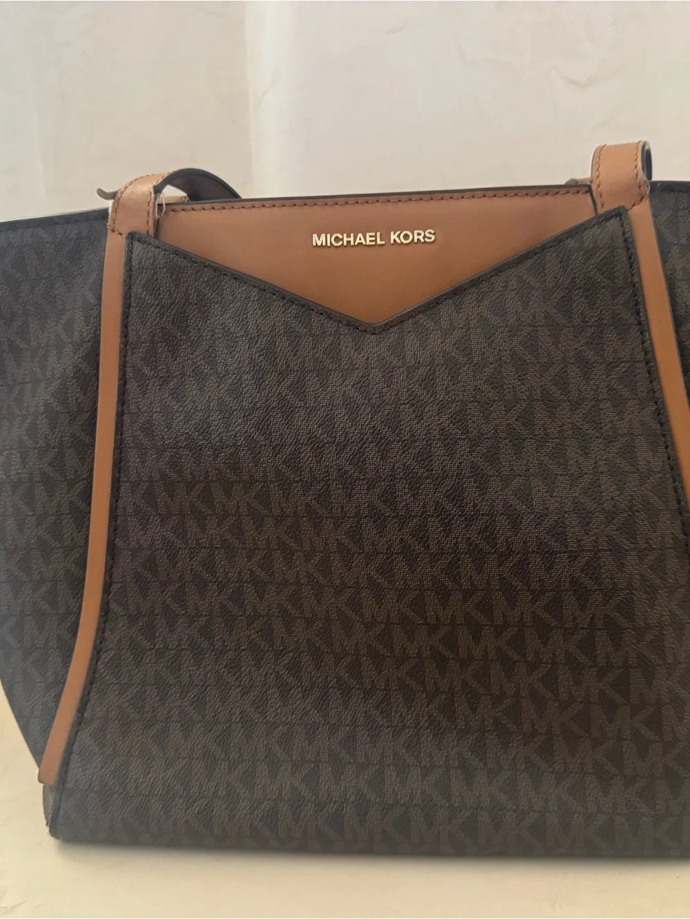 Michael Kors Brown & Tan Logo Messenger Bag